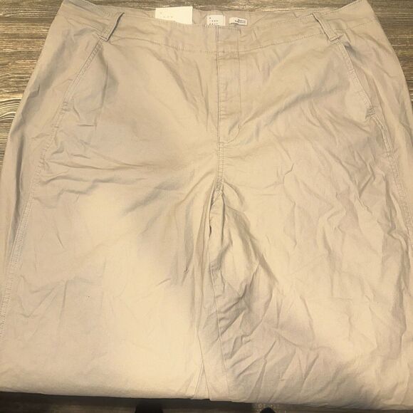 Women's Mid-Rise Relaxed Straight Leg Chino Pants - A New Day Beige 17. NWT. 3 - Picture 1 of 6
